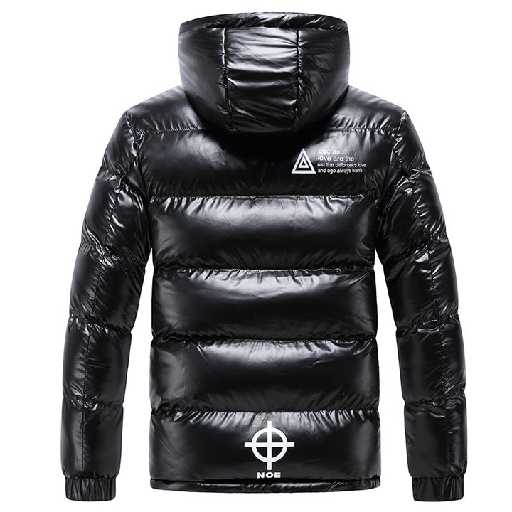 Herren glänzende Daunenjacke mit Kapuze Aliams