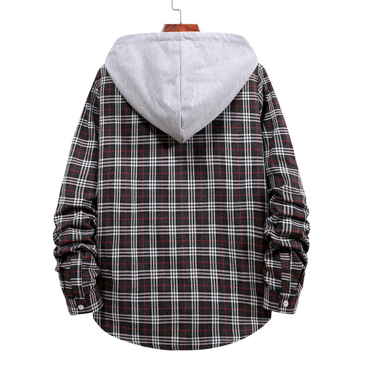 Herren Hemd mit integrierter Kapuze und modischem Karo-Design Aliams