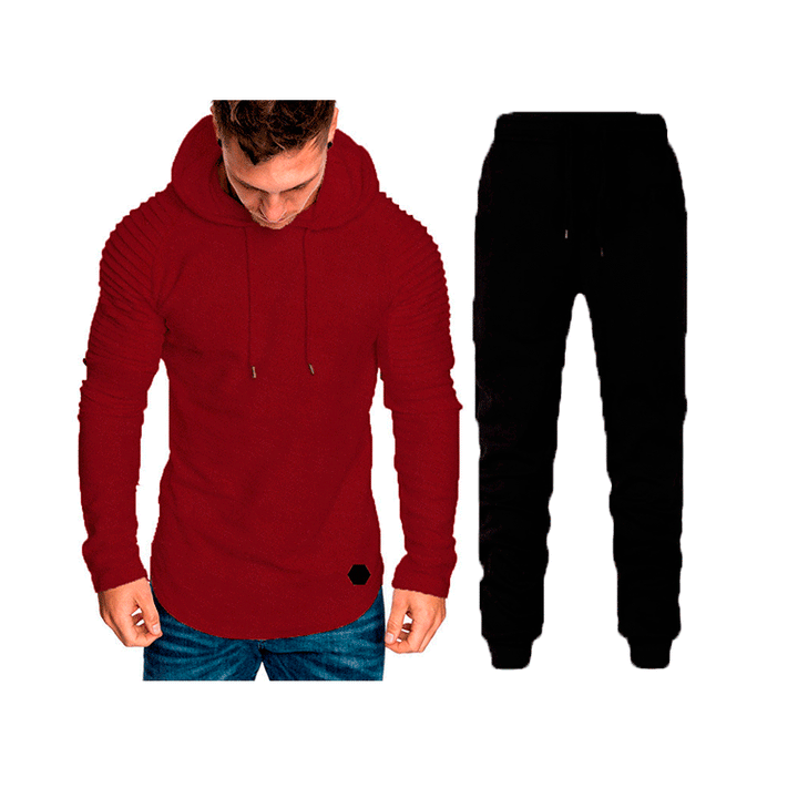 Herren Sportliches Hoodie- und Jogginghose-Set mit strukturiertem Design Aliams