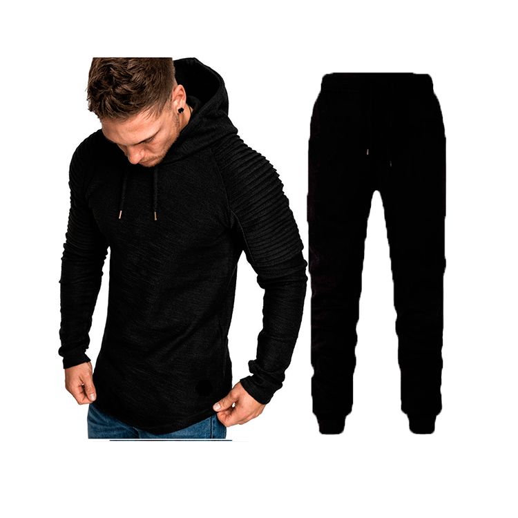 Herren Sportliches Hoodie- und Jogginghose-Set mit strukturiertem Design Aliams