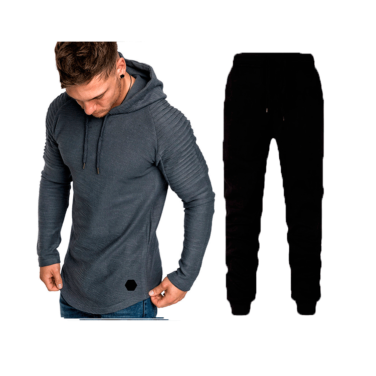 Herren Sportliches Hoodie- und Jogginghose-Set mit strukturiertem Design Aliams