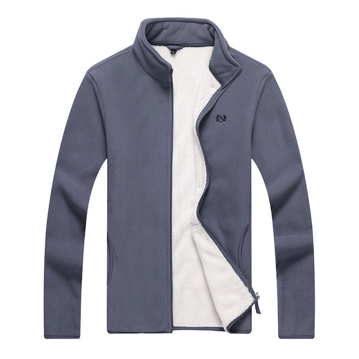 Herren Fleecejacke mit hochgeschlossenem Kragen und praktischen Taschen Aliams