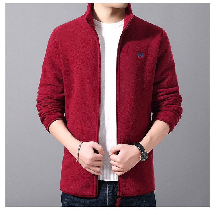 Herren Fleecejacke mit hochgeschlossenem Kragen und praktischen Taschen Aliams