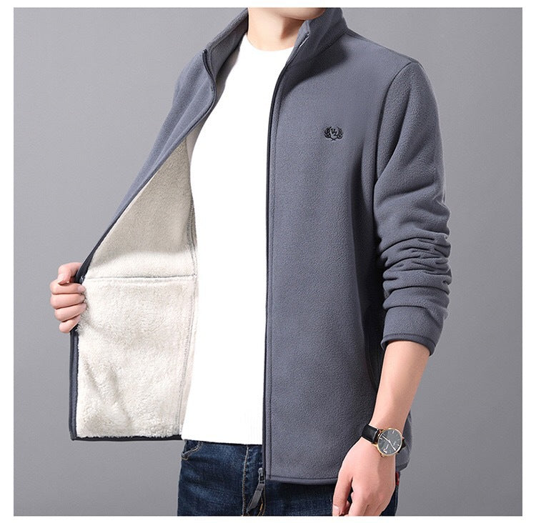 Herren Fleecejacke mit hochgeschlossenem Kragen und praktischen Taschen Aliams