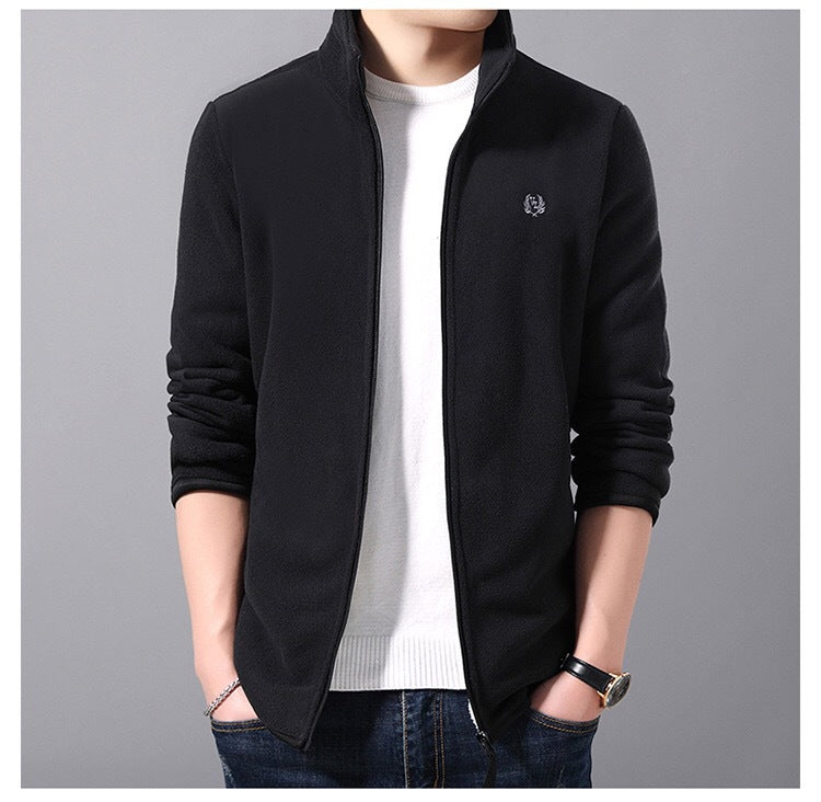 Herren Fleecejacke mit hochgeschlossenem Kragen und praktischen Taschen Aliams