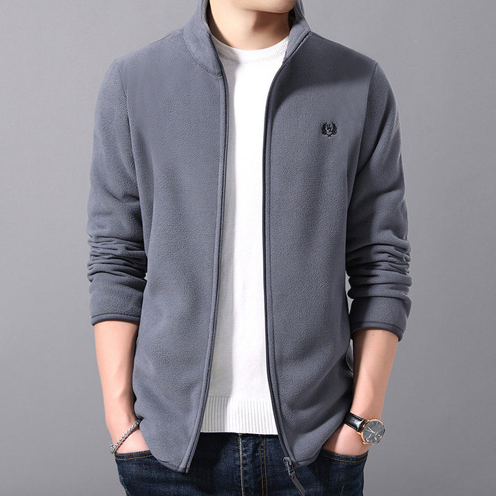 Herren Fleecejacke mit hochgeschlossenem Kragen und praktischen Taschen Aliams