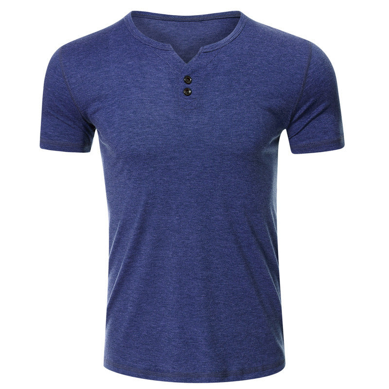 Herren Kurzarm Henley-T-Shirt mit modischem Knopfdesign und komfortablem Schnitt Aliams