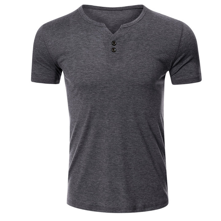 Herren Kurzarm Henley-T-Shirt mit modischem Knopfdesign und komfortablem Schnitt Aliams