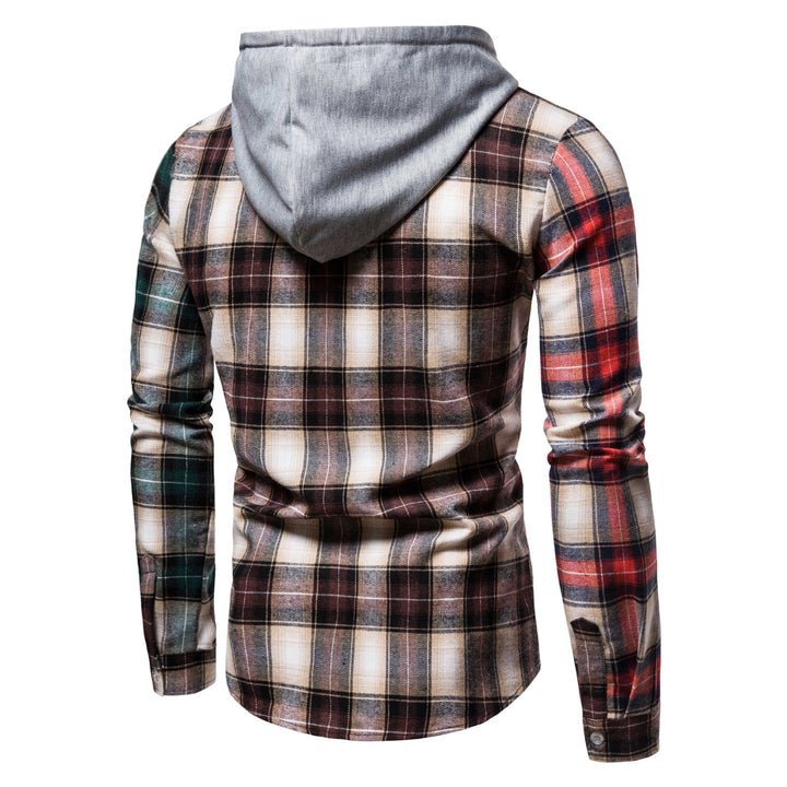 Herren Hemd mit integrierter Kapuze im trendigen Karodesign Aliams