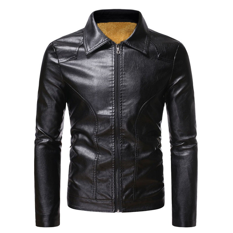 Herren Kunstlederjacke im eleganten Biker-Stil mit soften Innenfutter und praktischen Taschen Aliams