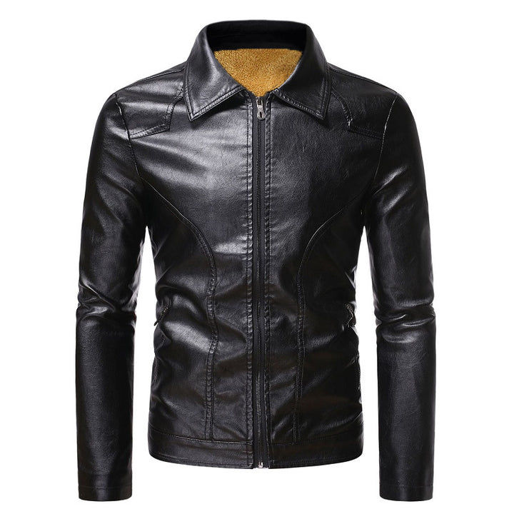 Herren Kunstlederjacke im eleganten Biker-Stil mit soften Innenfutter und praktischen Taschen Aliams