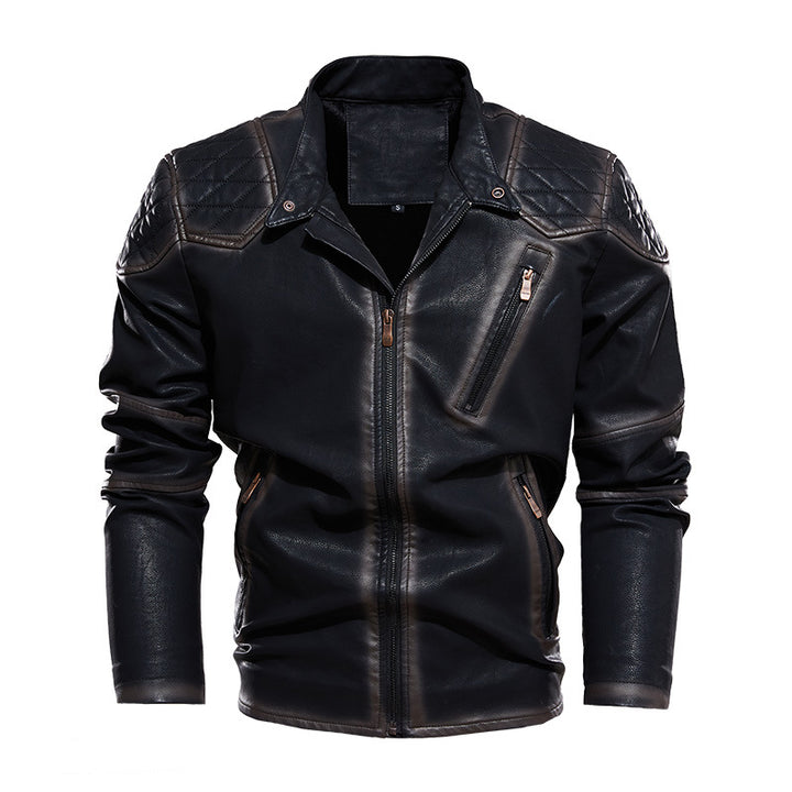 Herren Bikerjacke aus Kunstleder Aliams