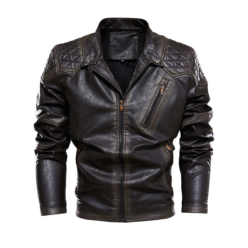 Herren Bikerjacke aus Kunstleder Aliams