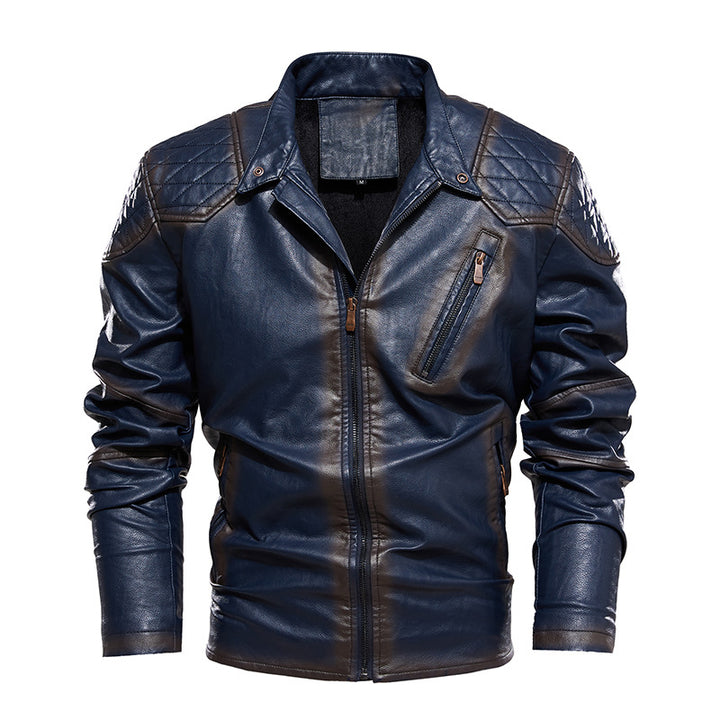 Herren Bikerjacke aus Kunstleder Aliams