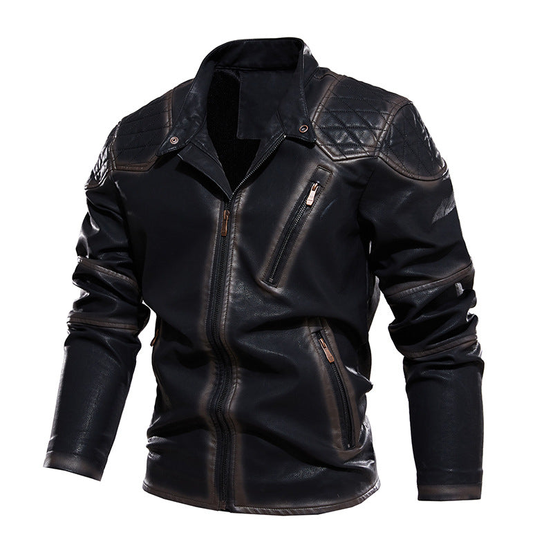 Herren Bikerjacke aus Kunstleder Aliams