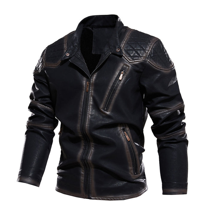 Herren Bikerjacke aus Kunstleder Aliams