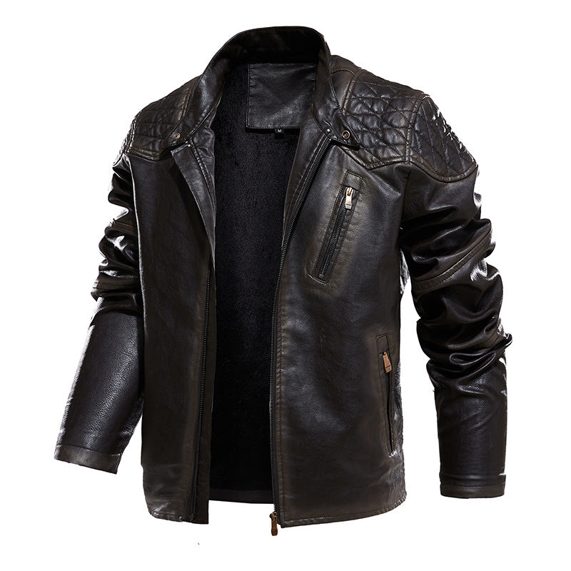 Herren Bikerjacke aus Kunstleder Aliams