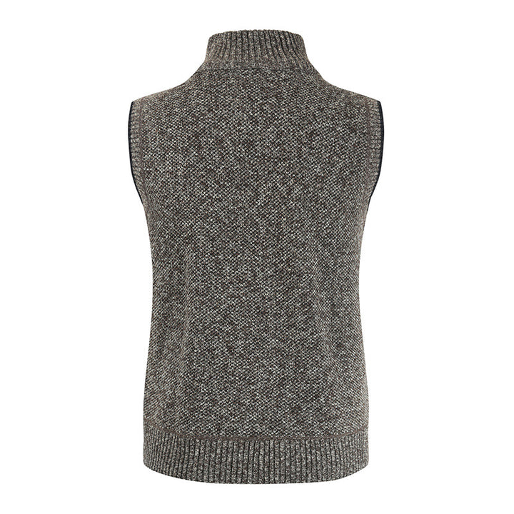 Herren stylische Strickweste mit Stehkragen und durchgehendem Reißverschluss Aliams