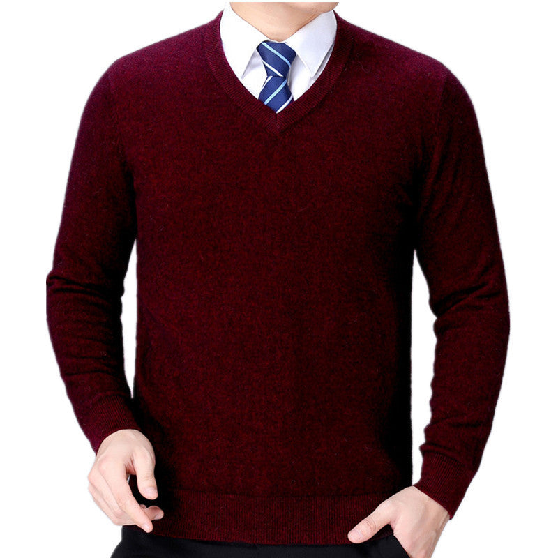 Herren V-Ausschnitt Strickpullover aus weichem Baumwollmix Aliams