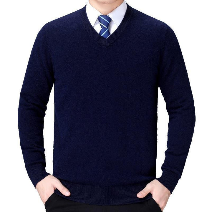 Herren V-Ausschnitt Strickpullover aus weichem Baumwollmix Aliams