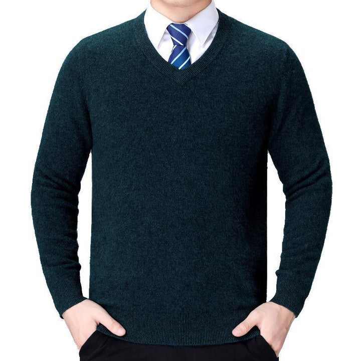 Herren V-Ausschnitt Strickpullover aus weichem Baumwollmix Aliams