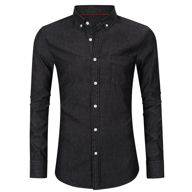 Herren Denim Langarmhemd Aliams