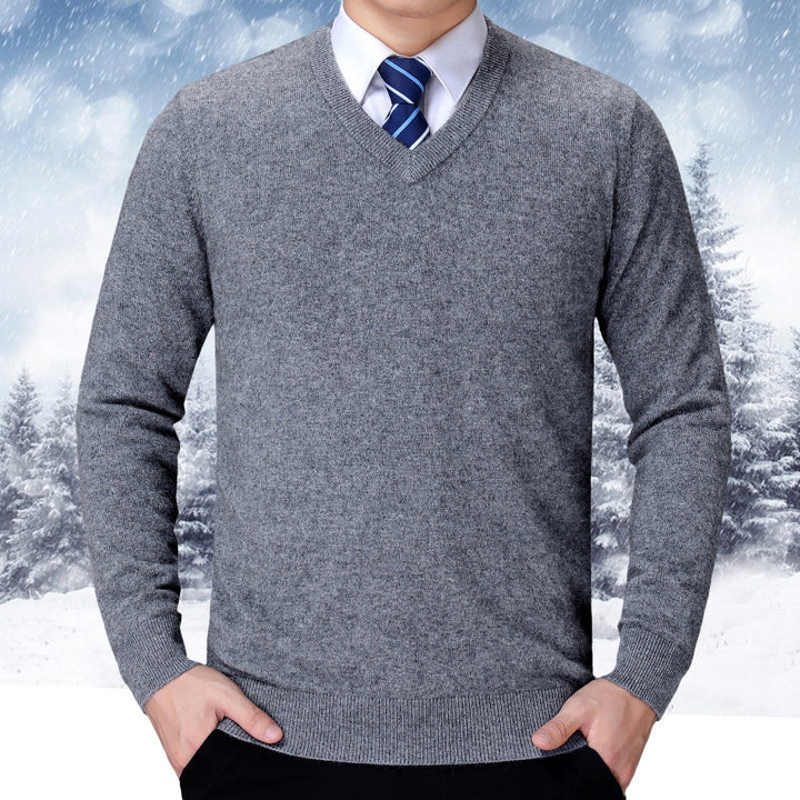 Herren V-Ausschnitt Strickpullover aus weichem Baumwollmix Aliams