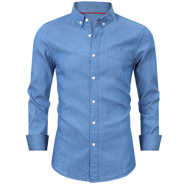 Herren Denimhemd mit modernem Schnitt und praktischer Brusttasche Aliams