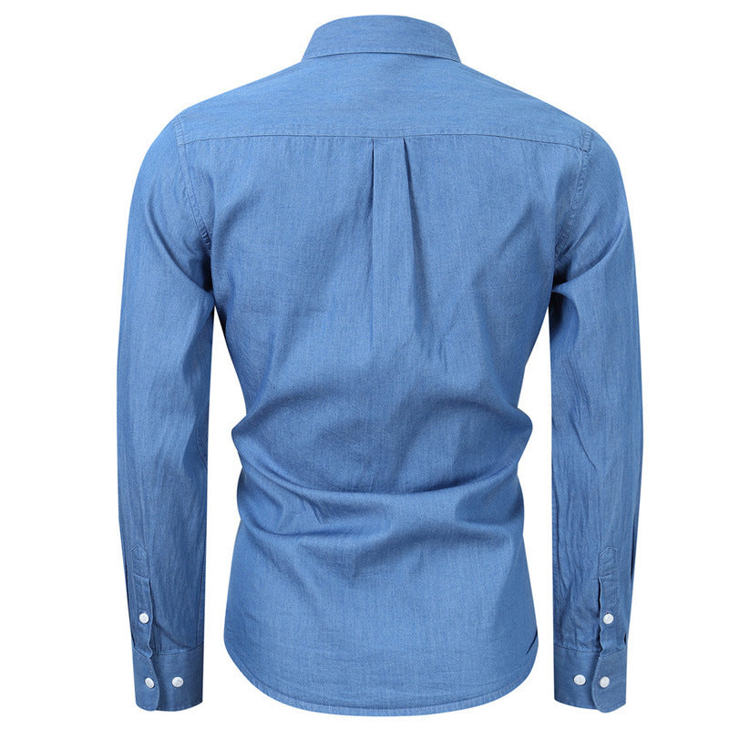 Herren Denimhemd mit modernem Schnitt und praktischer Brusttasche Aliams