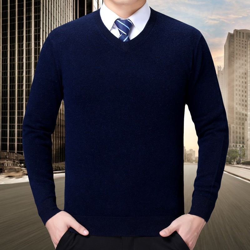Herren V-Ausschnitt Strickpullover aus weichem Baumwollmix Aliams