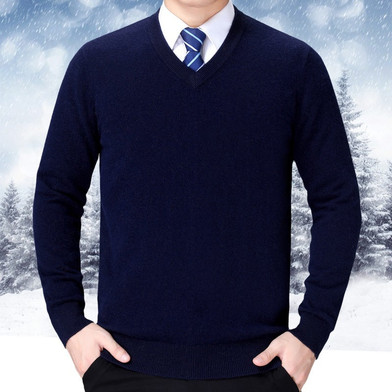 Herren V-Ausschnitt Strickpullover aus weichem Baumwollmix Aliams