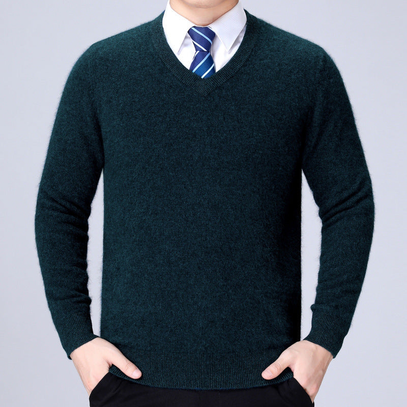Herren V-Ausschnitt Strickpullover aus weichem Baumwollmix Aliams