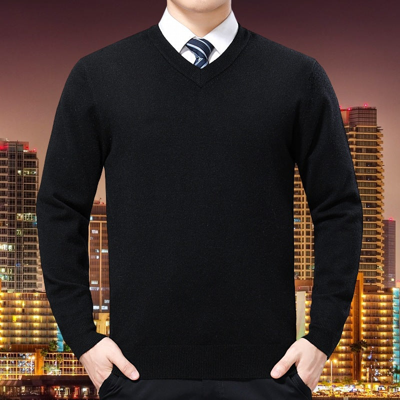Herren V-Ausschnitt Strickpullover aus weichem Baumwollmix Aliams