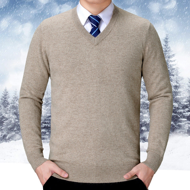 Herren V-Ausschnitt Strickpullover aus weichem Baumwollmix Aliams