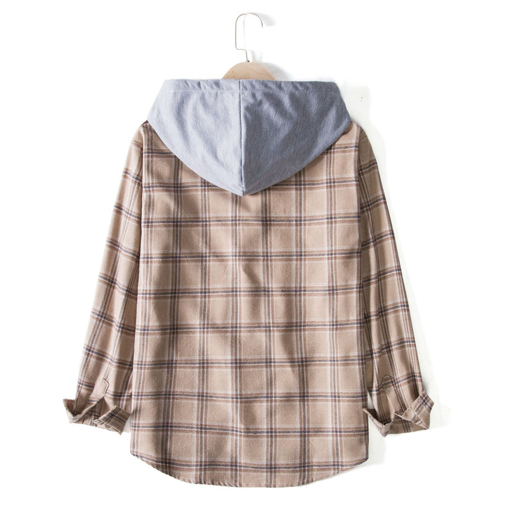 Herren Flanellhemdjacke mit integrierter Kapuze und modernem Karomuster Aliams