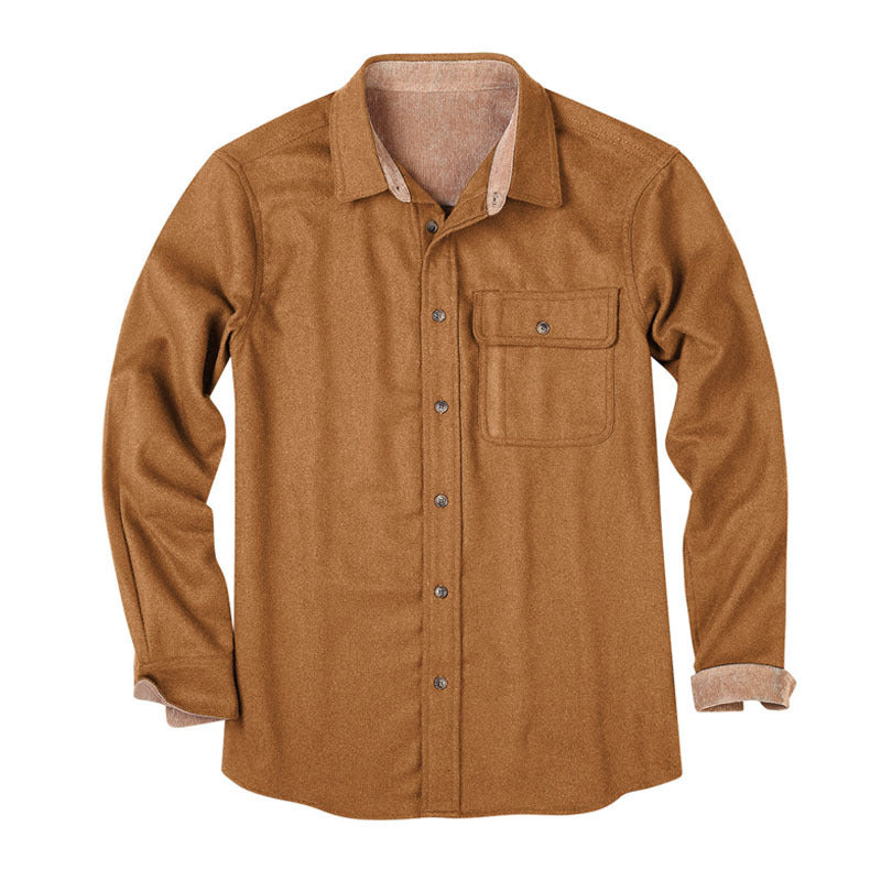 Herren Warmes Flanellhemd mit praktischer Brusttasche Aliams