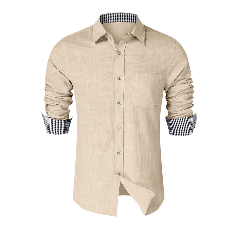 Herren Elegantes Hemd mit gestreiftem Innenkragen Aliams