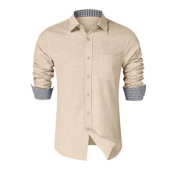 Herren Elegantes Hemd mit gestreiftem Innenkragen Aliams