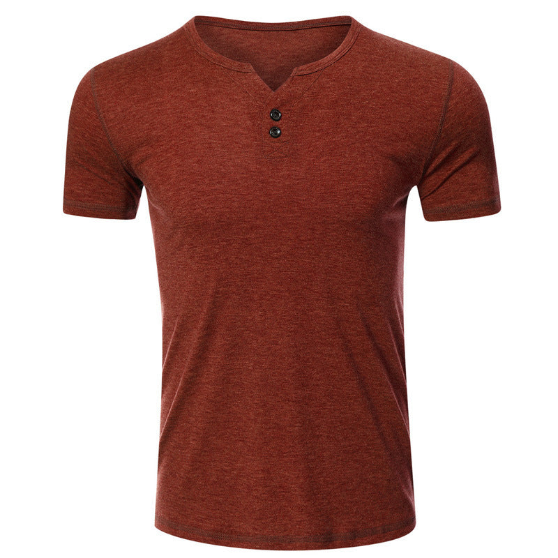 Herren Kurzarm-Henley-Shirt mit Knopfdetail und figurschmeichelndem Schnitt Aliams