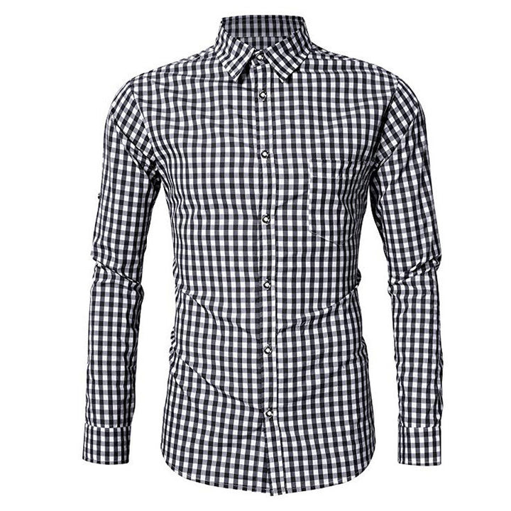 Herren Karierter Stilvolles Hemd Aliams