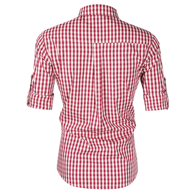 Herren Karierter Stilvolles Hemd Aliams