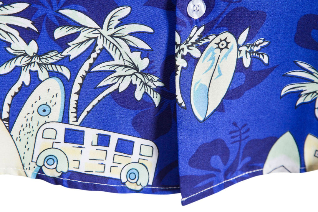 Herren Kurzarmhemd im tropischen Surf-Design Aliams