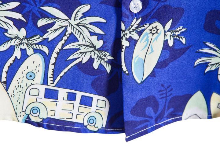 Herren Kurzarmhemd im tropischen Surf-Design Aliams