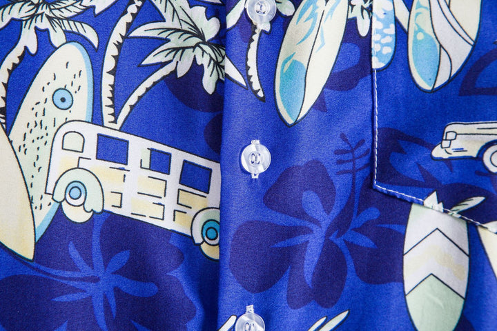 Herren Kurzarmhemd im tropischen Surf-Design Aliams