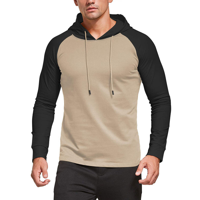 Herren Hoodie mit kontrastierenden Ärmeln und lässigem Schnitt Aliams
