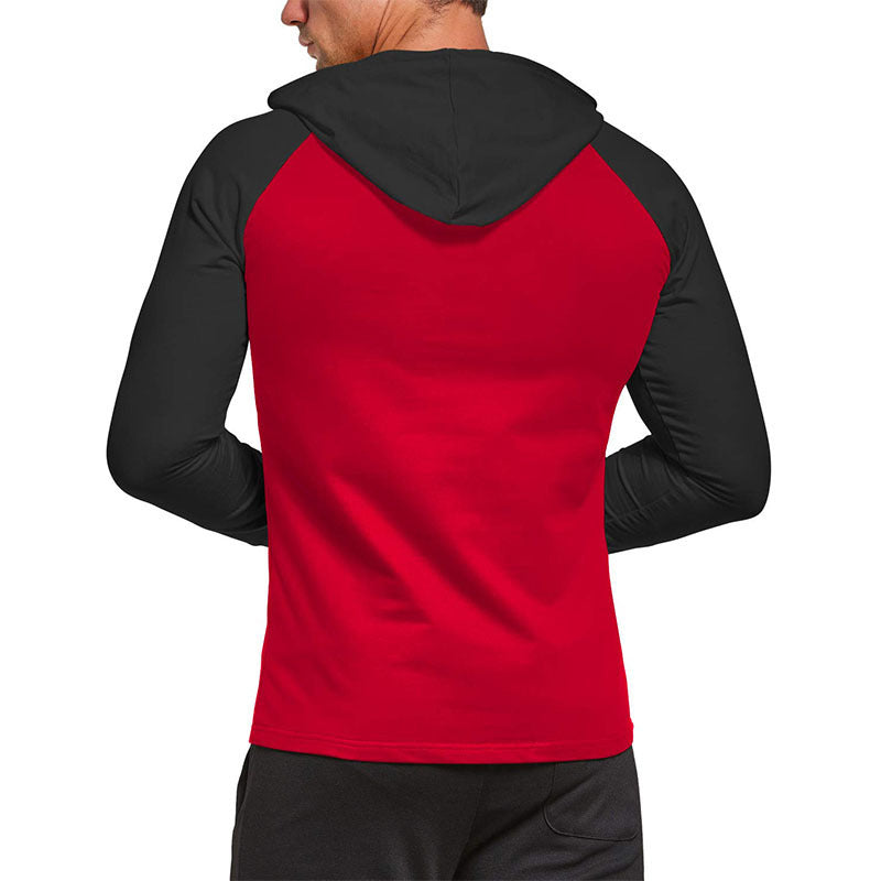 Herren Sportlicher Kapuzenpullover mit kontrastierenden Ärmeln Aliams