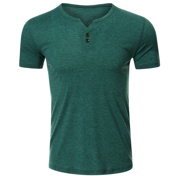 Herren Kurzarm-Henley-Shirt mit Knopfdetail und figurschmeichelndem Schnitt Aliams