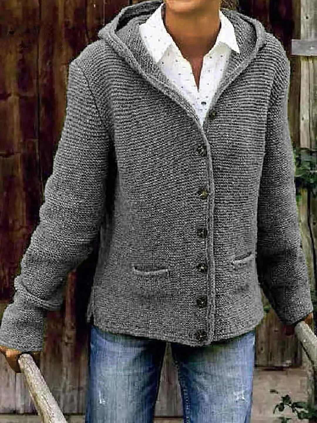 Aliams | Stilvolles Strickjacke mit Kapuze
