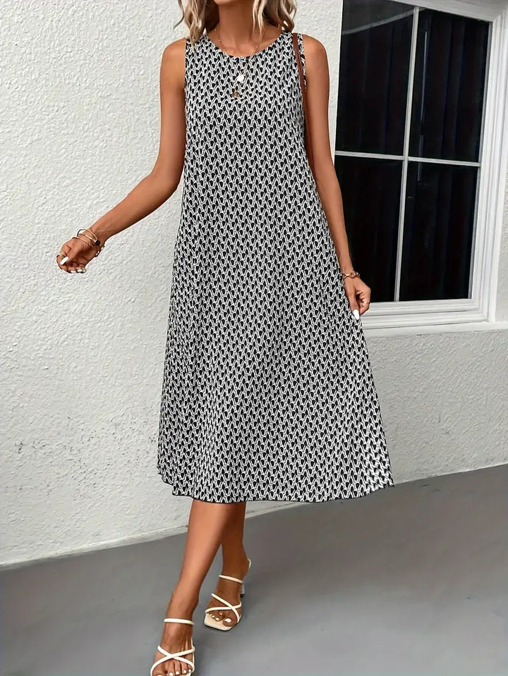 Alloverdruck Mit Tasche Lockeres Kleid