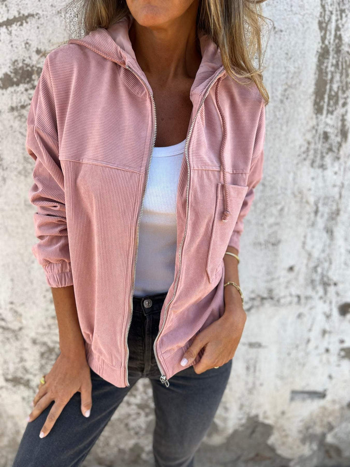 Freizeitjacke Mit Kapuze Und Reißverschluss